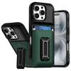 For iPhone 16 Pro Case Card Holder Kickstand TPU+PC Shockproof Phone Cover