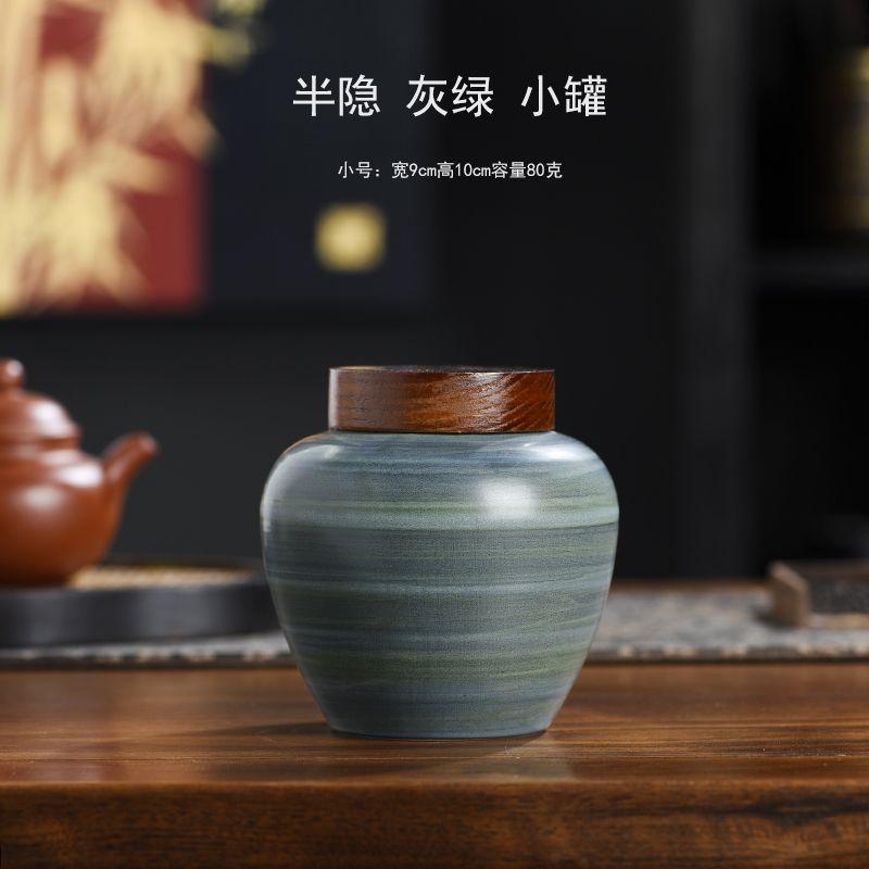 

Retro Ceramic Tea Leaf Jar Creative Sealed Candy Jar Multifunctional Storage Box for Coffee Beans and Herbs Use Moisture-proof