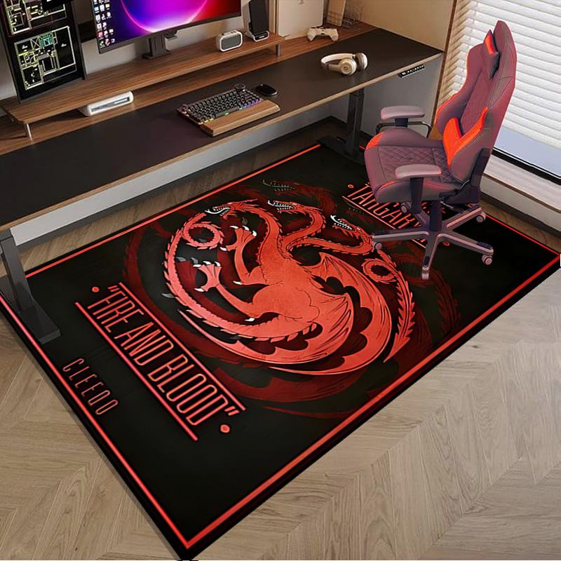 Thrones Dragon Fire And Blood Carpet, Chair Rug,Rug for Office Bedroom living rooms, Doormat decor Fan Gift Christmas Gift