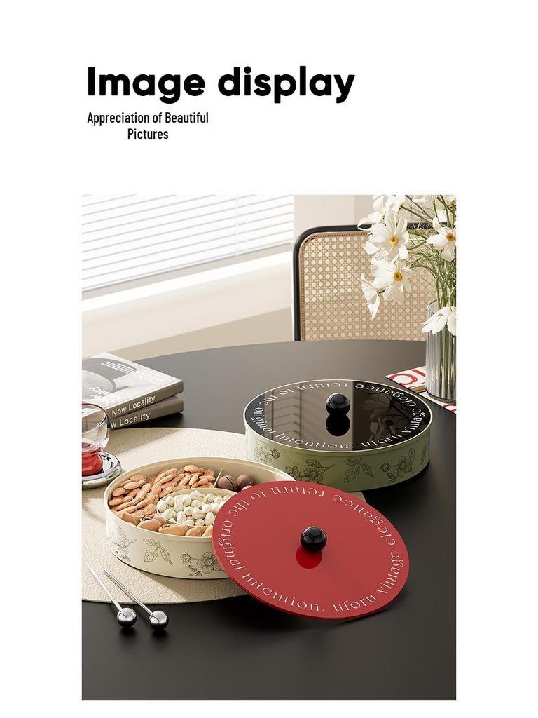 Retro Style Snack and Fruit Bowl - Large Capacity with Divided Sections for Home Decor