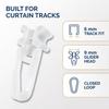 Curtain rail pulley hook 6mm curtain rail accessory white 100PCS