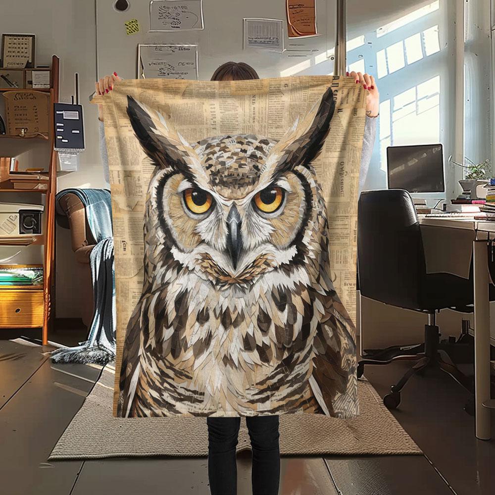 1Pc Stickerbird Print Flannel Blanket, High quality Comfortable for All Seasons, Home Decor, Warmth and Comfort, Perfect for Christmas Gifts