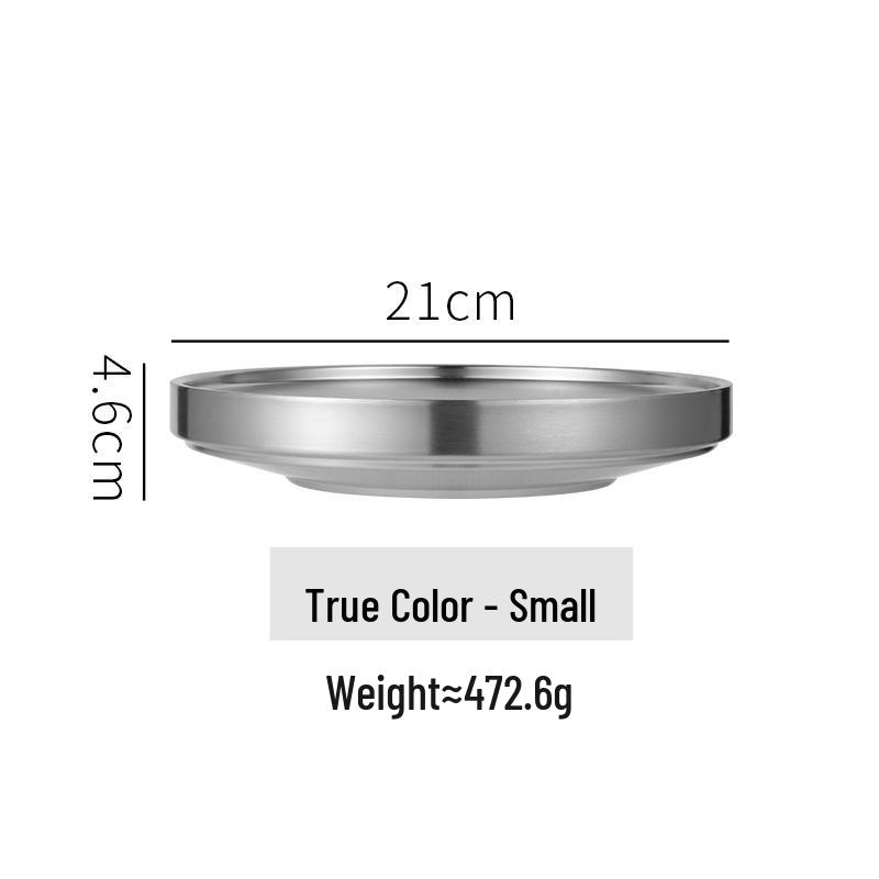 Korean Style Gold Double-Layer Stainless Steel Plate for BBQ & Hot Pot