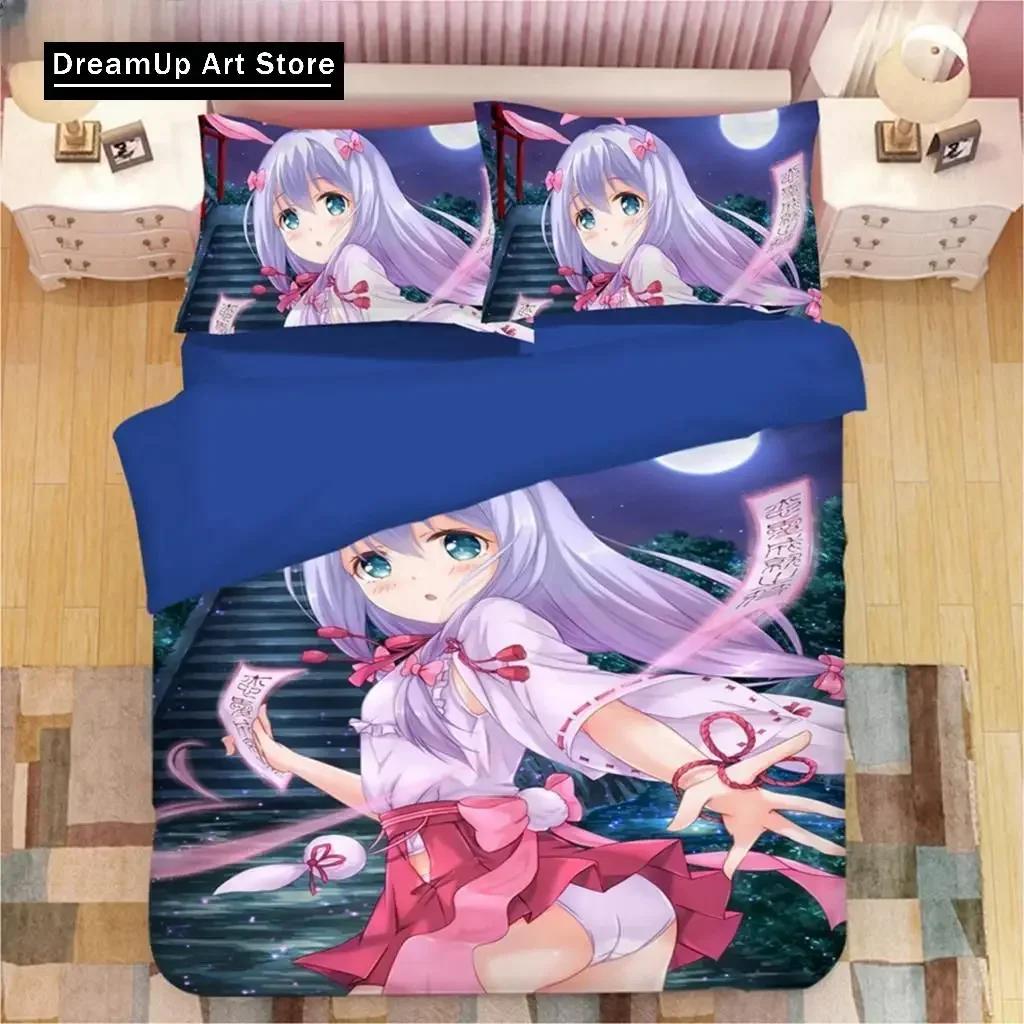 3D Print Kawaii Izumi Sagiri Eromanga Sensei Bedding Set Boys Girls Twin Queen Full Size Duvet Cover Pillowcase Bed Set Adult Be