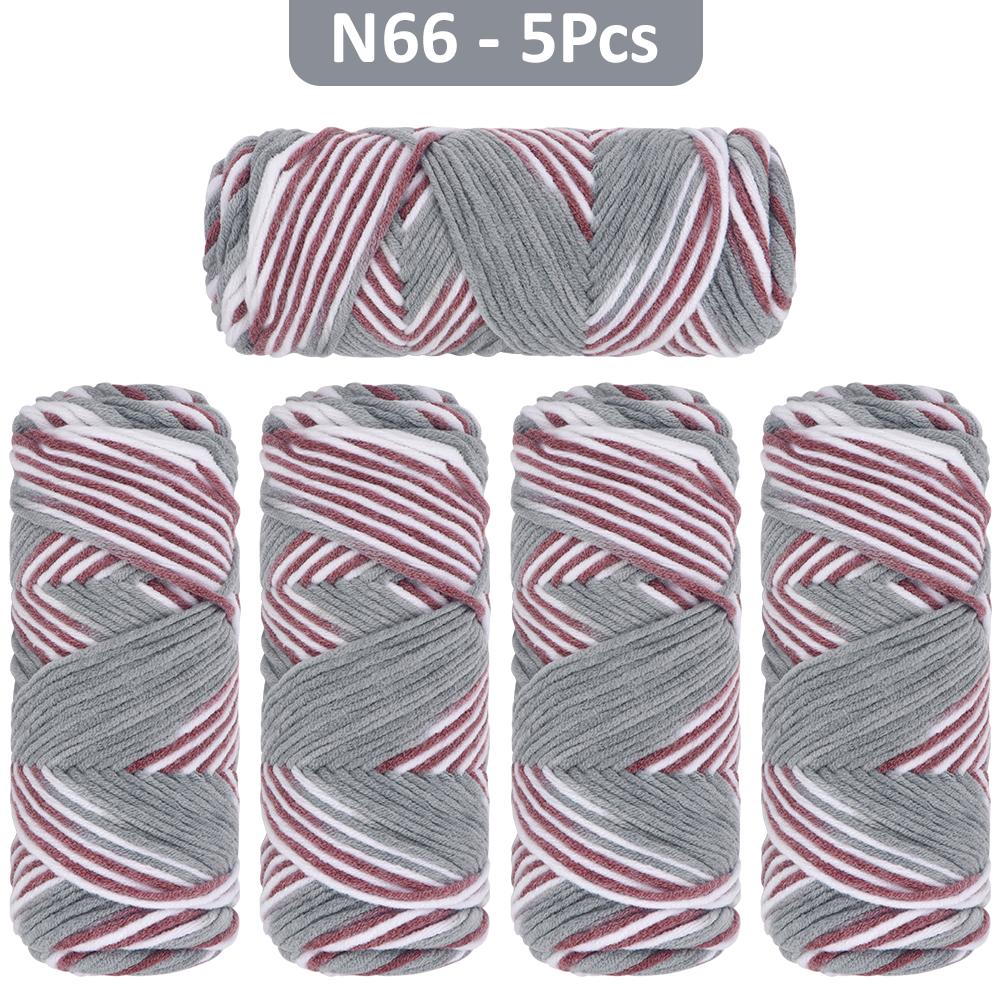 5pcs/pack Multicolor Gradient Yarn Balls, Soft Acrylic Yarn Threads, DIY Hand-Knitted Fashion Sweater, Scarf, Hat Crafting Kit