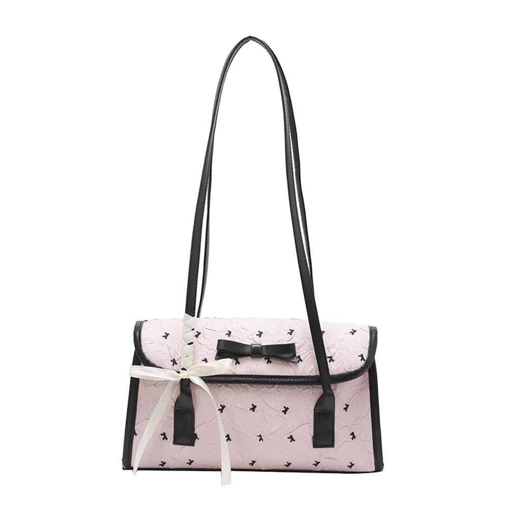 

Французская Элегантная Квадратная Сумка Милый Бант-Бабочка Простая Подмышечная Одноплечевая Сумка Высококачественная Нишевая Повседневная Сумка Через Плечо