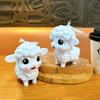 Cute White Lamb Pull String Keychain Movable Ears Lightweight Plush Bag Hanger Decor Fun Birthday Gifts for Boys Girls Kids
