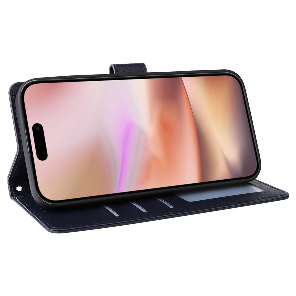 For iPhone 16 Plus Wallet Case 3 Card Slots Slim-Fit PU Leather Stand Phone Cover