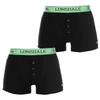 Lonsdale Boxer Shorts, 2 Pack, Black FL, Size M