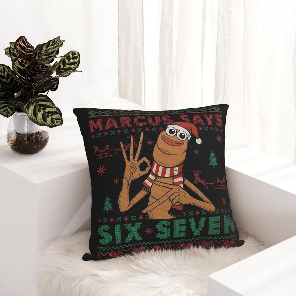 Marcus The Worm Merry Christmas Meme Pillowcase Soft Polyester Cushion Cover Decoration Pillow Case Cover
