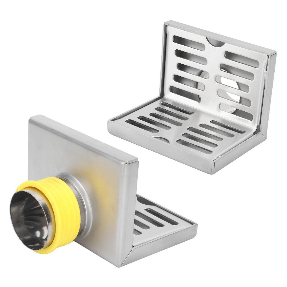 L Shape Floor Drain SUS304 Stainless Steel Side Drain Practical Corner Floor Drain  Patio