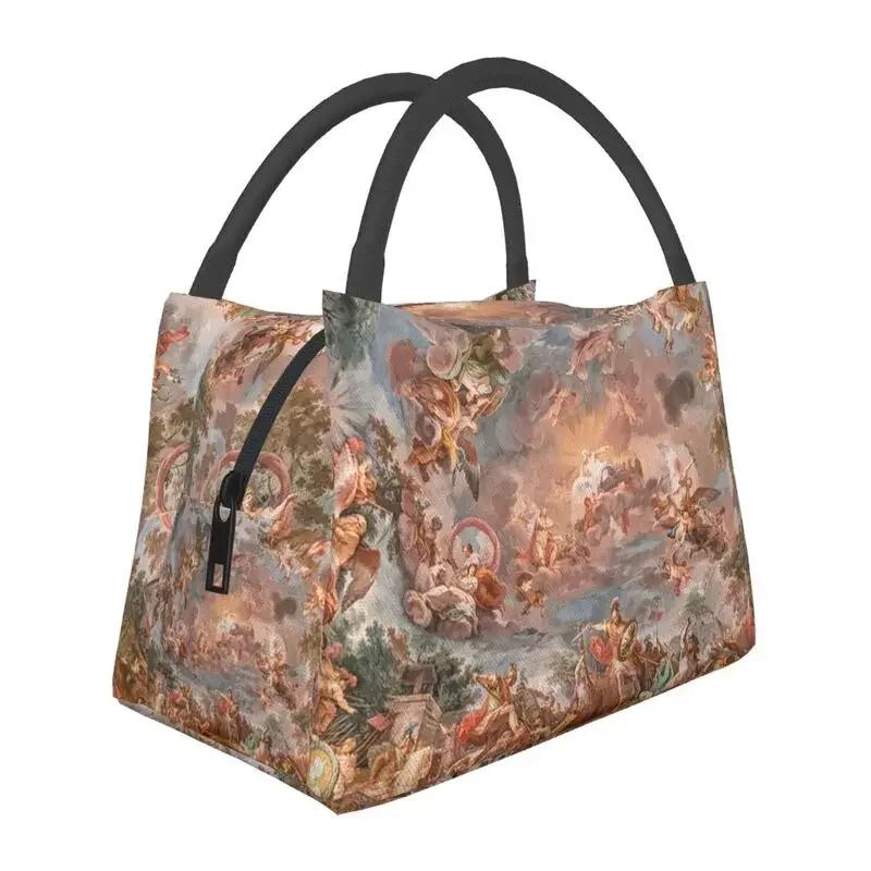 Golden Baroque Fashion Seamless Pattern Insulated Lunch Bags for Women Waterproof Cooler Thermal Bento Box Work Picnic