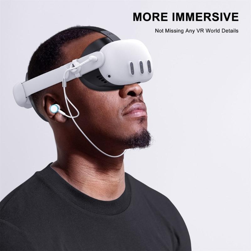 Immersive VR Sound Earphones Comfort Fit In Ear Earphones Wire Earpieces with Clear Sound for Q 3 with Box