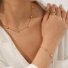 18K Gold Plated Stainless Steel Inlaid Zircon Necklace, High-end Bracelet, Ring, Light Luxury Titanium Steel Jewelry
