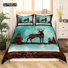Copripiumino con Cervo Bandiera Americana Decorazione con Alce Set Biancheria da Letto per Ragazzi Adolescenti Tema Animali Selvatici Copripiumino Morbido Poliestere Coperta Trapuntata