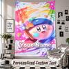 Wall Hanging Tapestry With Custom Name & Text, Kirby Decorative Tapestry For Bedroom