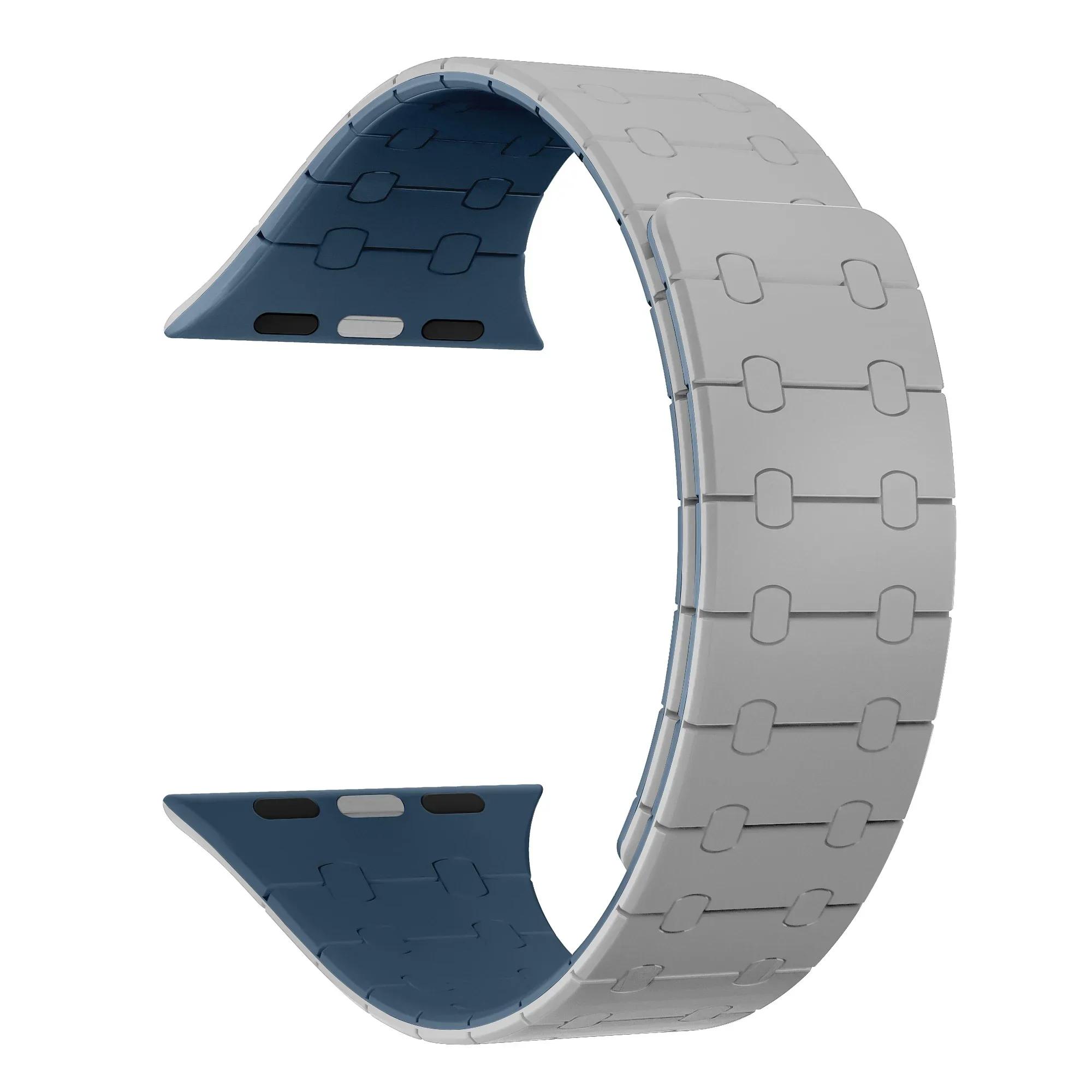 

Магнитный ремешок для Apple Watch Band Ultra 2 49 мм 46 мм 45 мм 44 мм 40 42 мм 41 мм Силиконовый браслет для iWatch Series 10 9 8 7 6 Band For iwatch S10 42mm
