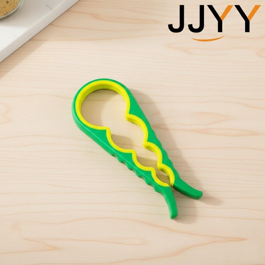 

Multifunctional 4in1 Can Opener NonSlip Grip EasyUse Kitchen Tool Beer Bottle Jar Lid Opener зелёный