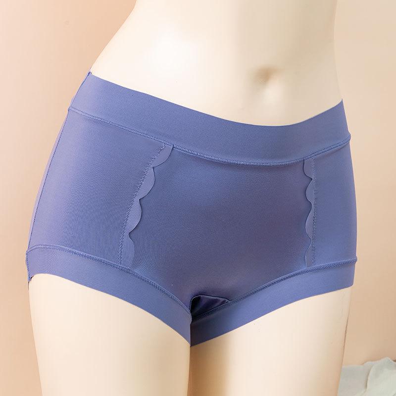 Plussize Ladies Summer Light Ice Silk No Trace Breathable Soft Comfortable High Waist Briefs