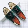 Luxury Fashion Printed Embroidery Suede Flats Shoes British Style Oxfords Man Party Wedding Dress Formal Prom Loafers Footwear
