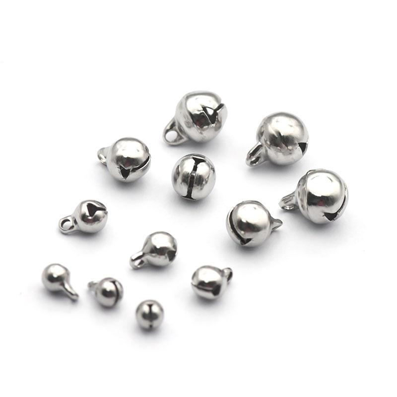 100Pcs 316L Stainless Steel Bells Gold Silver Mini Bells DIY Handcraft Jewelry Clothes Dolls Decoration Gift Sewing Accessories