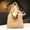 Woven big bag new fashion leather women's bag fashion trend large capacity shoulder bag grid bucket bag