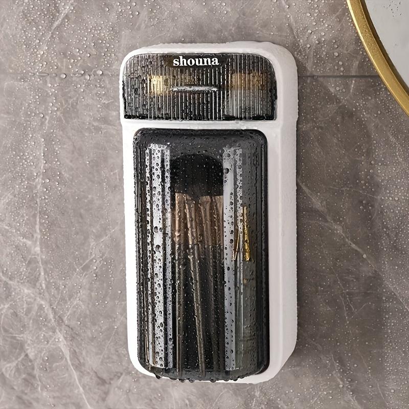 

1 шт. настенный вращающийся косметический органайзер для ванной комнаты, водонепроницаемый пылезащитный косметический органайзер серый