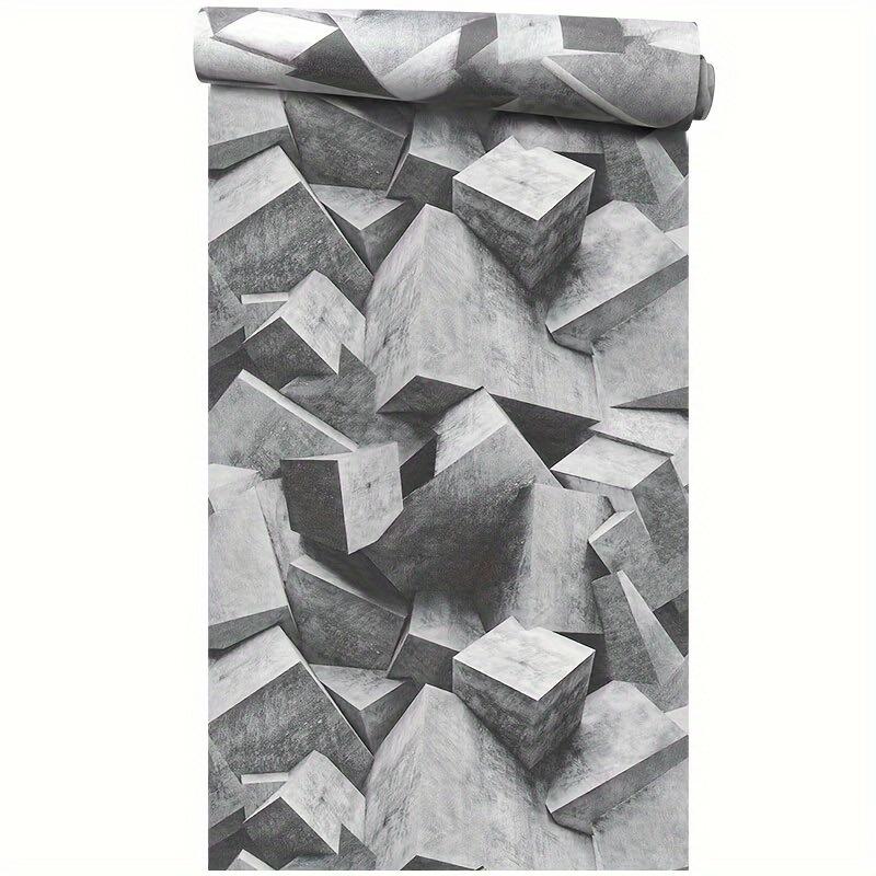 1 Roll 3D Retro Gray Brick Self-adhesive Wallpaper, Waterproof and Moisture-proof Background Decoration Wall Sticker, Home Wall Decoration