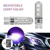 2/4pcs T10 W5W Led 194 168 W5W 5050 SMD Car Dome Reading Light Automobiles Wedge Lamp RGB LED Bulb With Remote Controller