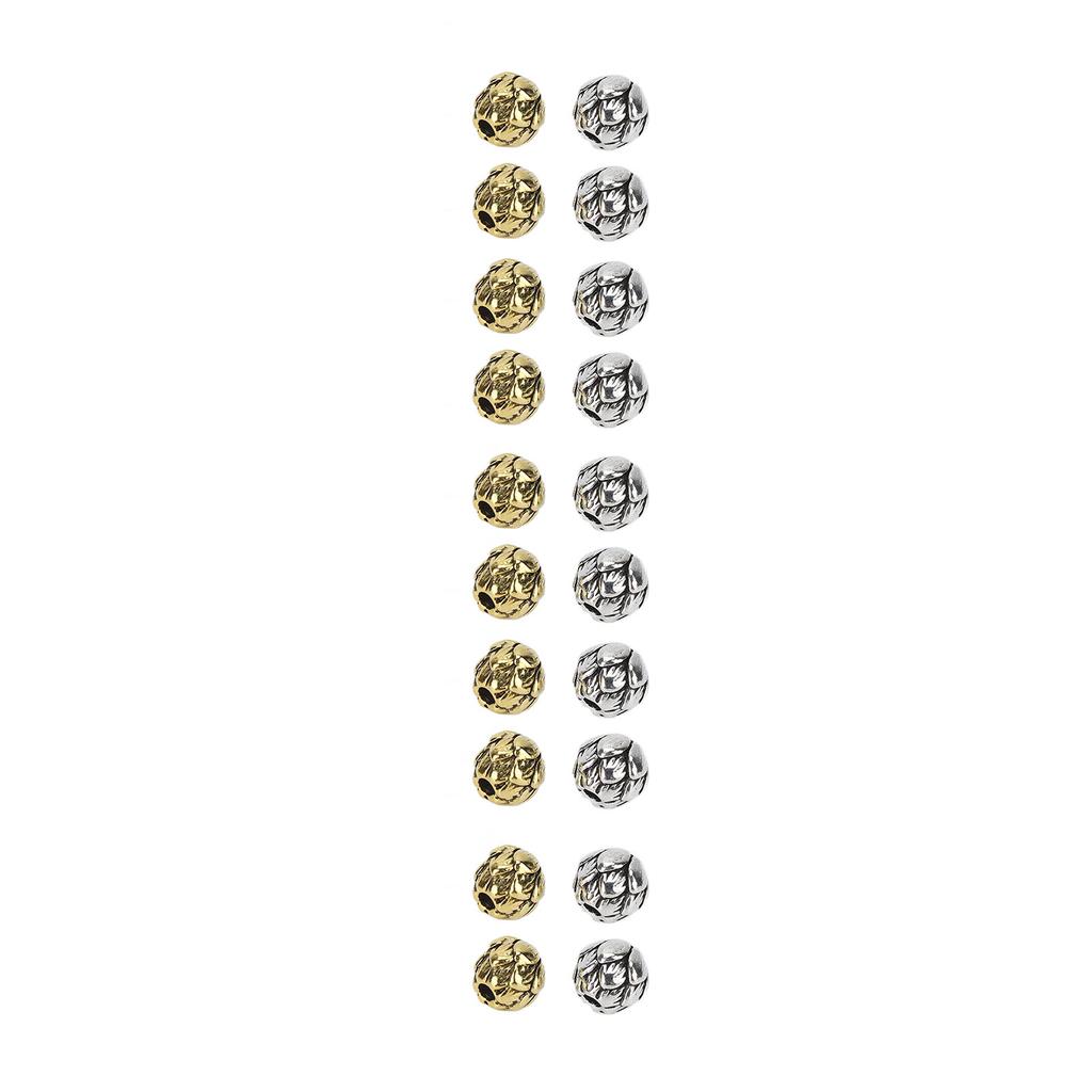 20pcs Alloy Beard Beads Retro Hair Tube Beads Jewelry DIY Pendant for Bracelet Necklace Making