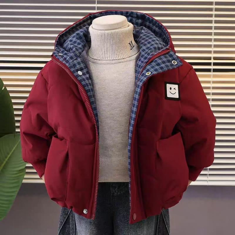 Kids Boys Girls Red Thick Warm Padded Winter Cotton Coat Jacket