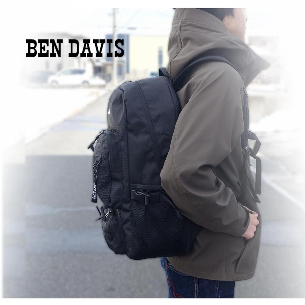 BEN DAVIS Ben Davis Backpack, 29L-41L Daypack, Black Backpack (Black x White)