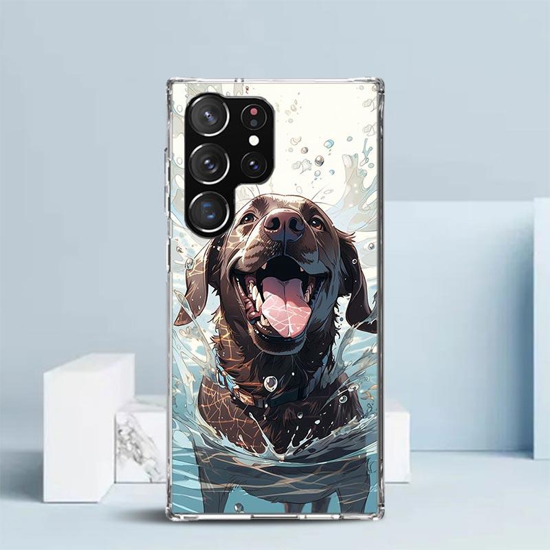 Labrador Retriever Dog Phone Case For Samsung Galaxy S24 S25 Edge S26 Ultra S22 S23 Plus S21 + S20 FE Soft TPU Back Cover Galaxy