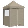 VidaXL Folding Pop-Up Party Tent 4 Side Walls Taupe, Tent, Awning Tent, Gazebo Awning, Tent 4005002