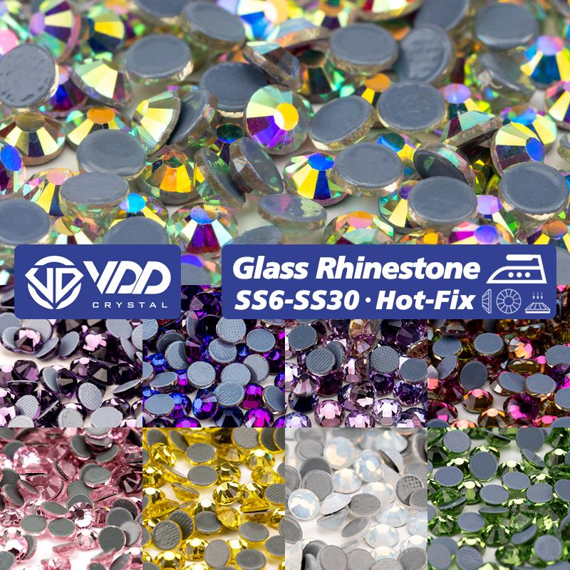 VDD SS6-SS30 High Quality Hot-Fix Glass Rhinestone Crystal Flatback Strass Stones DIY Garment Decoration Wedding Dress