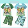 Conjunto de Pijama Infantil con Patrón de Cerebro Podrido Italiano Al Tung Tungtung Sahur en Suave Tejido de Seda de Leche para Comodidad en Verano
