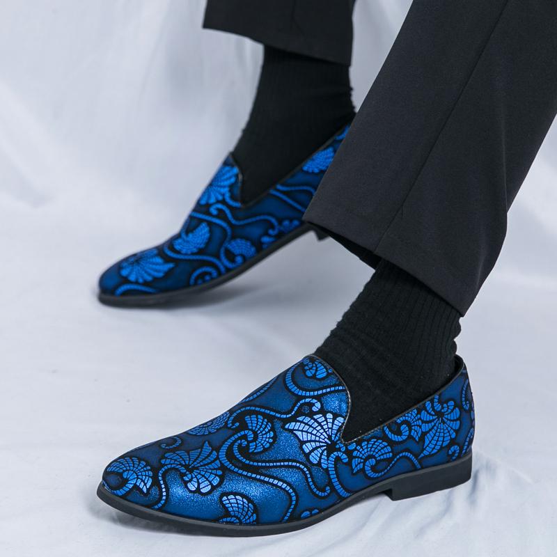Fashion New Men's National Pattern Slip On Flats Shoes Designer Male Wedding Dress Homecoming Footwear Zapatos Hombre