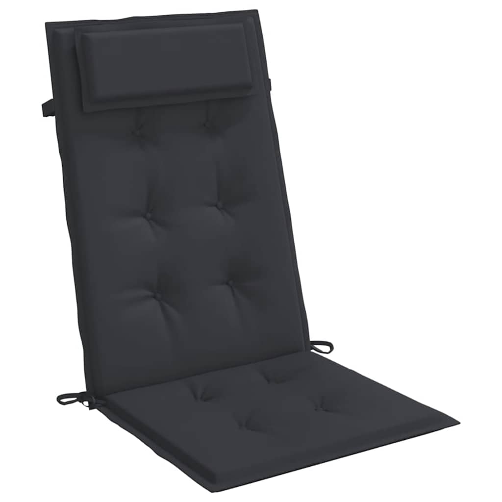 High Back Chair Cushions 2 Pcs Black Oxford Fabric