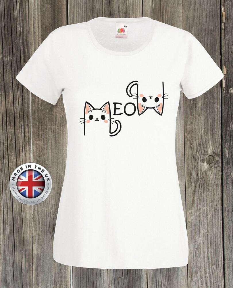 

Cat t shirt Meow cat lover funny tshirt white t shirt,unisex ladies fitted 4XL