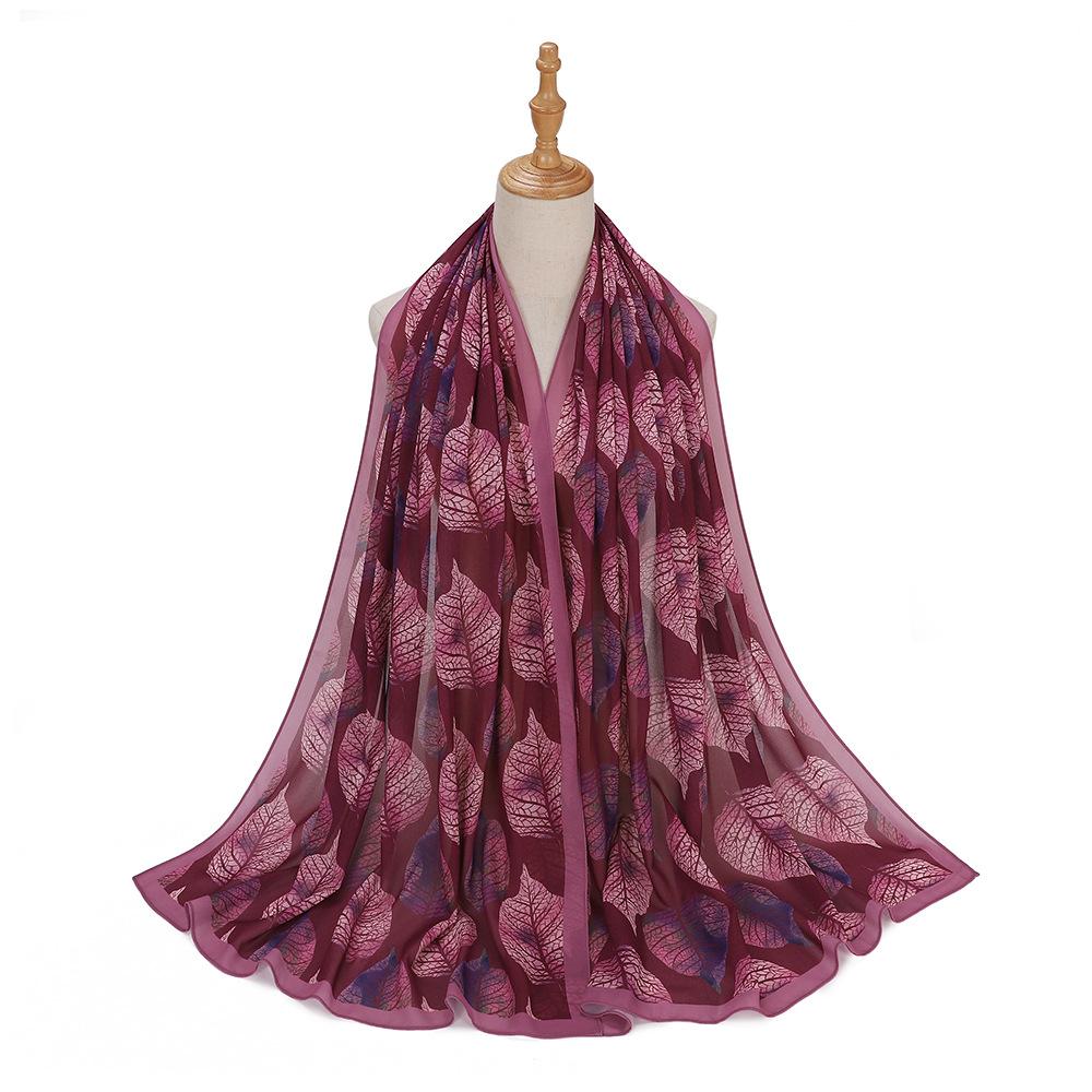 New Designs Printed Hijab Chiffon Scarfs For Women Scarves Muslim Fashion Turbans Malaysian Muslim Hijabs Wraps Ramadan Turban
