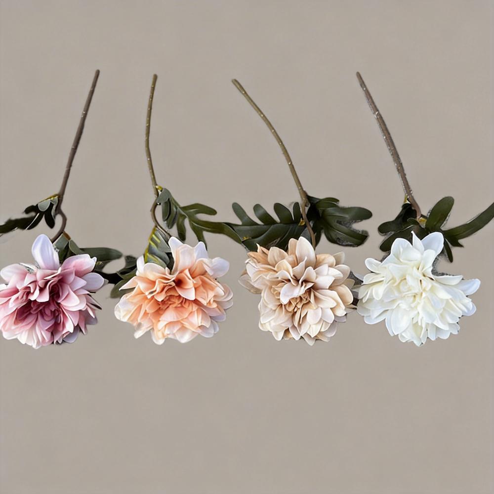 Artificial Single Dahlia Wedding Floral Material Handmade Dahlia Fake Flower For Photography Indoor Exquisite Party Prop