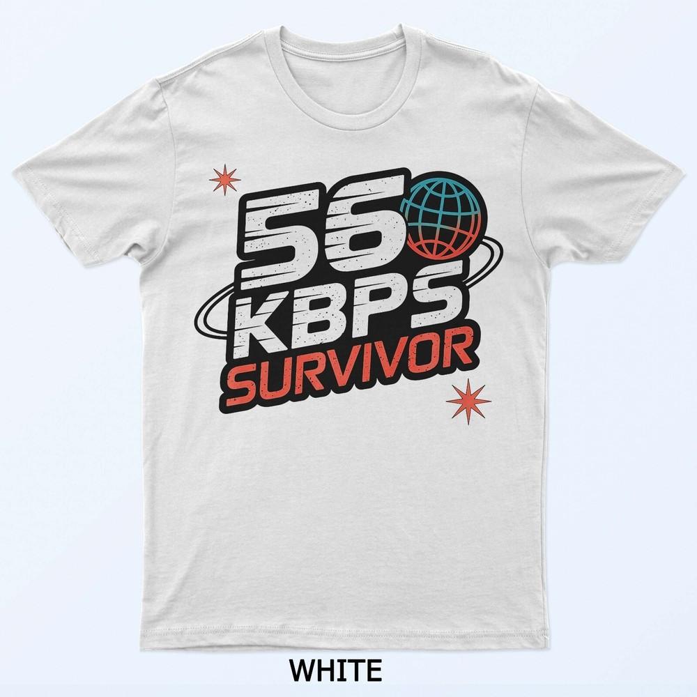

Funny Internet 56 kbps Survivor T-Shirt 4XL