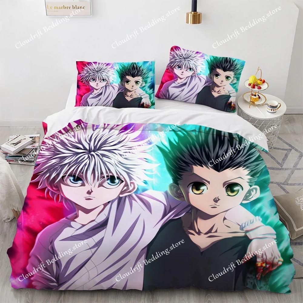 3D Print Fashion Anime Hunter X Hunter Bedding Set Boys Girls Twin Queen Full Size Duvet Cover Pillowcase Bed Adult Bedroom
