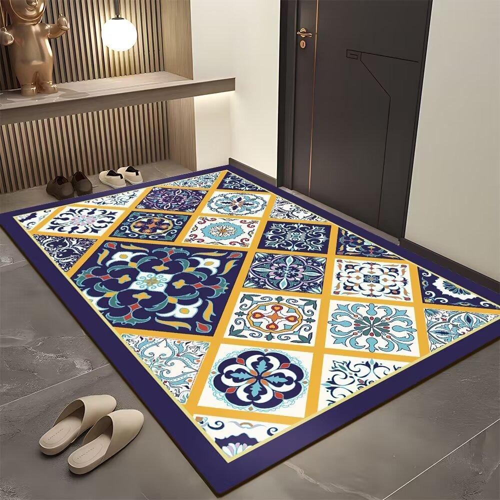 Tile Entrance Door Dirt-Resistant Bathroom Floor Mat Household Foot Mat Door Wear-Resistant Floor Mat