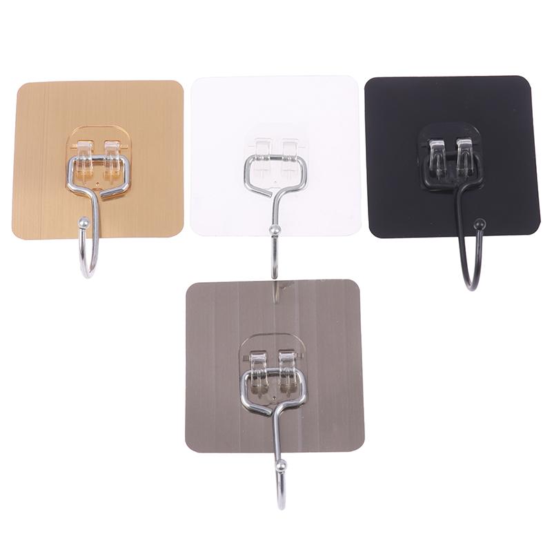 10Pcs Large Hooks Heavy Duty Waterproof Adhesive Wall Hooks Nail-Free Waterproof Wall Hooks For Kitchen Bathroom