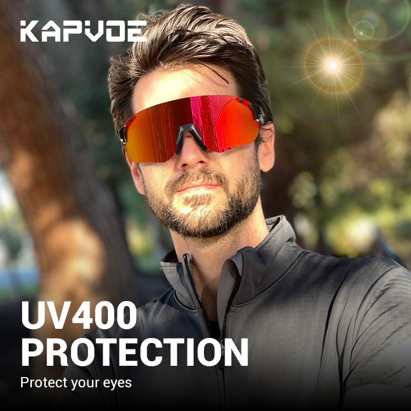 KAPVOE Cycling Glasses Outdoor Sports Equipment Camping MTB Mountain Bicycle Eyewear Road Bike Riding Driving UV400 Accessories