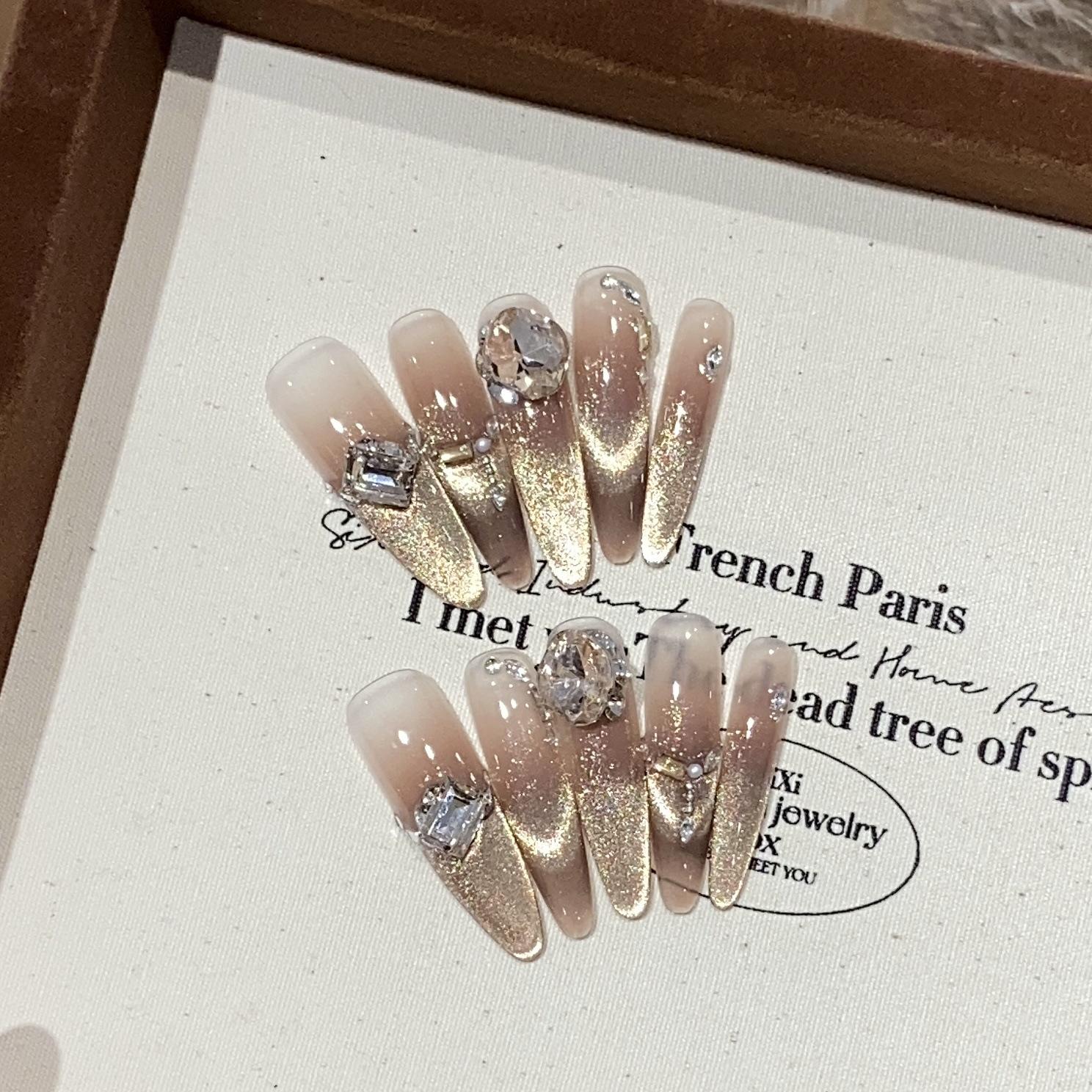 Съемная носимая броня ручной работы Golden Flash French Cat Eye Pearl Small Diamond Dusk XS