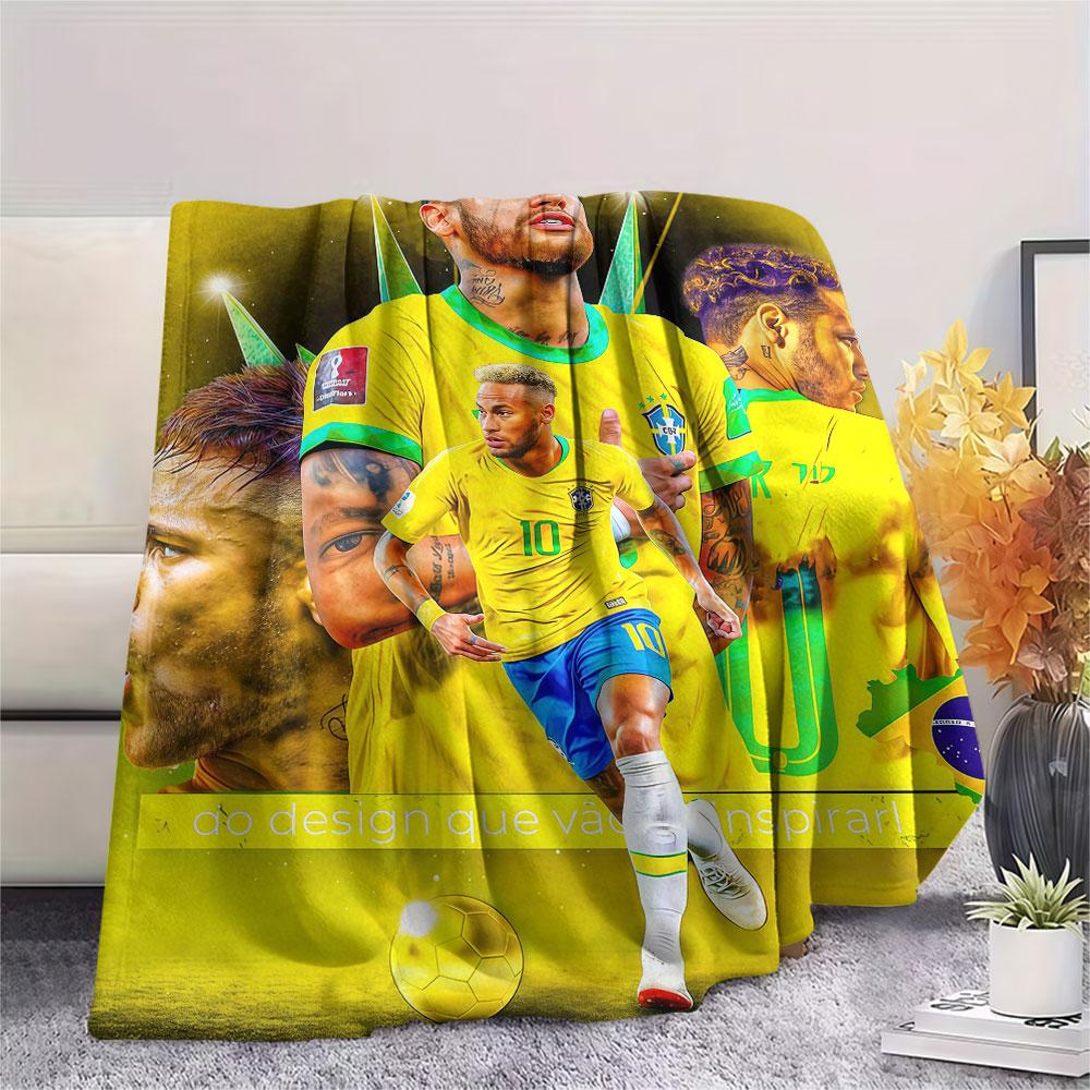 1PC Neymar Patterned Flannel Blanket Suitable For All Seasons for Home Decor Warmth and Comfort Gifts Holiday Present