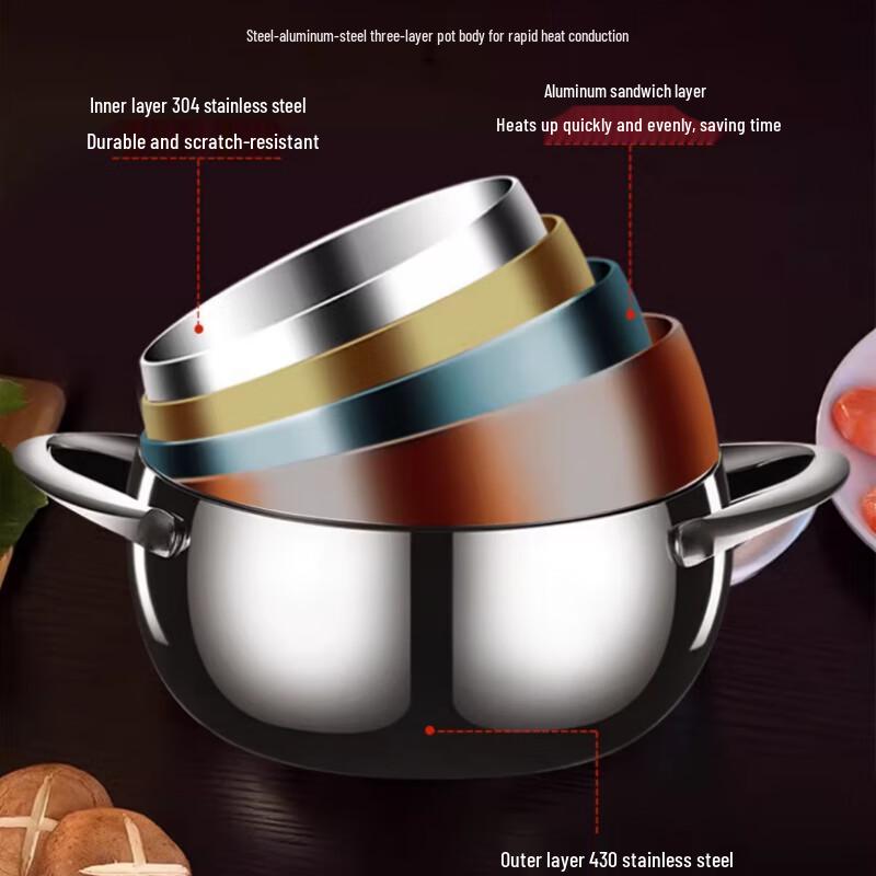 Sule 304 Stainless Steel Multi-Function Soup Pot with Lid