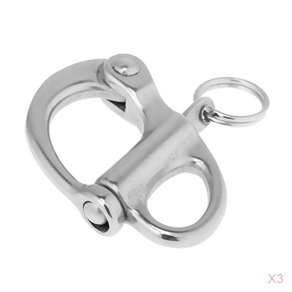 3Pieces 304 Stainless Steel Swivel for Kayak Boat Yacht 3.2x2cm